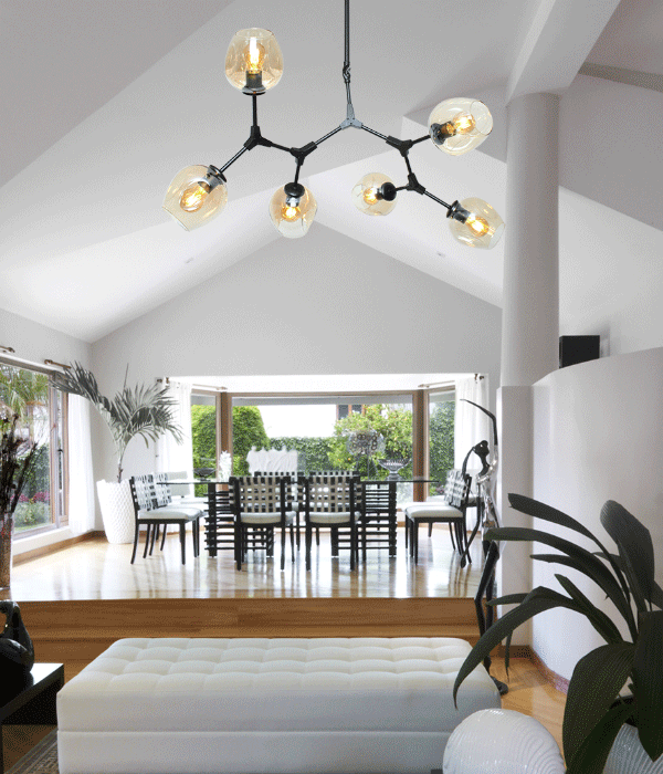 휘닉스 6등 LED조명, 인테리어조명 (블랙/무광골드)